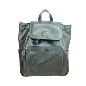 Vintage Crazy Horse Liz Claiborne Black Leather Backpack